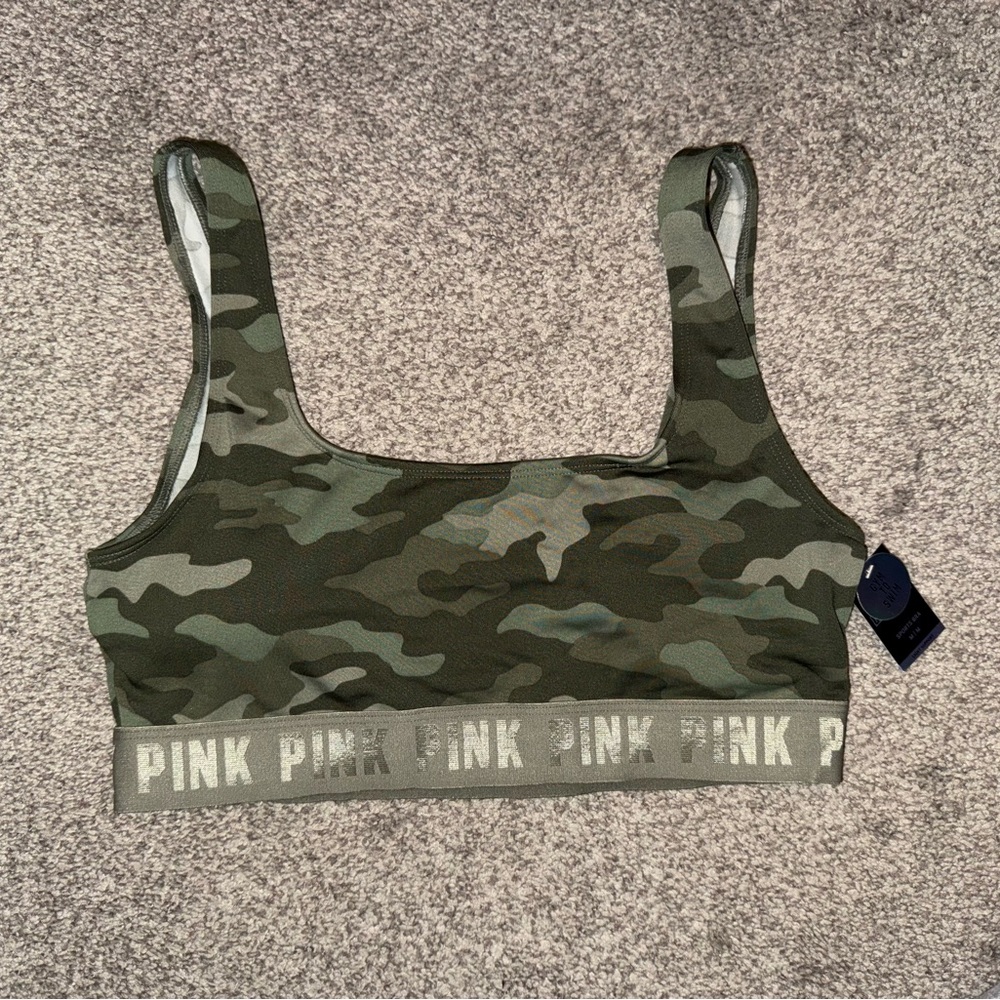 PINK Victoria's Secret Women's
Intimates Sports Bra - Green Camo